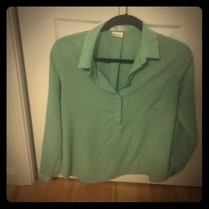 Van Heusen Green 3/4 button up blouse